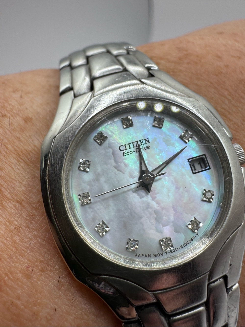 Citizen Silver-tone Stainless Steel Eco-Drive Watch with Mother-of-Pearl Dial - Picture 2 of 7